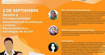 Reflexionan sobre corresponsabilidad universitaria en el embarazo y crianza 