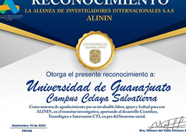 Alianza internacional de investigación otorga reconocimiento a la UG Campus Celaya-Salvatierra 