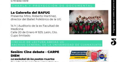 Cine, danza y mariachi universitario destacan en la agenda cultural UG