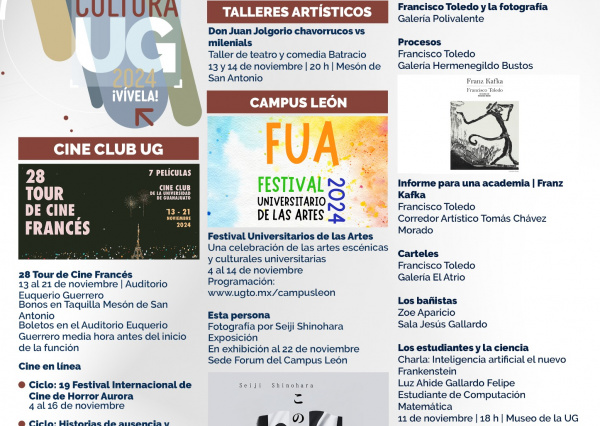 Cine francés, cuentos terroríficos y temas de economía integran la Agenda Cultural UG