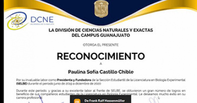 Renueva directiva SELBE de la División de Ciencias Naturales y Exactas de la UG  