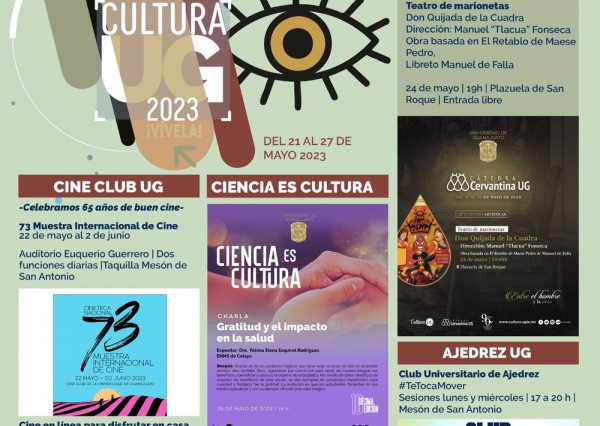Charlas científicas, cine, teatro y más en agenda cultural UG 