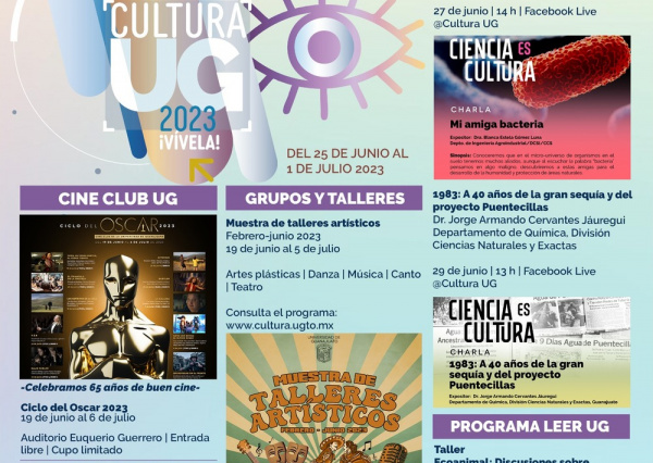 Cine, charlas, exhibiciones y más dentro de la Agenda Cultural UG