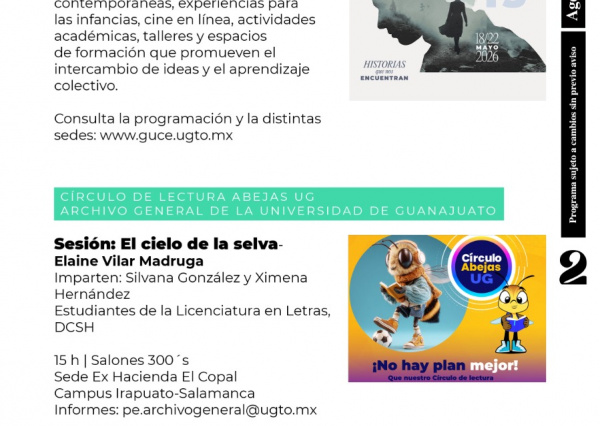 La agenda cultural UG celebra una semana de cine, música y reflexión