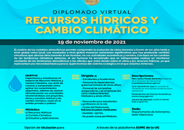 UG invita a Diplomado de Recursos hídricos y cambio climático 