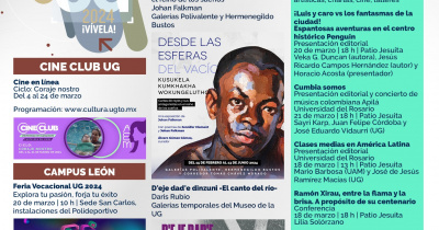 Arte, literatura, cine y talleres son la mezcla perfecta en la Agenda Cultural de la UG y la FILUG