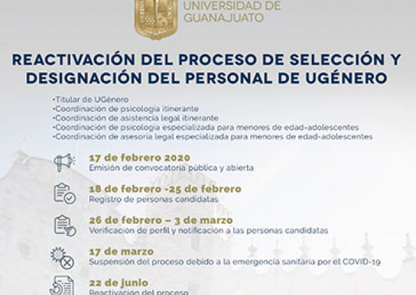 Reactivan proceso de designación del personal de UGénero