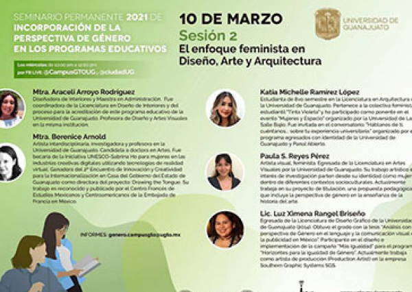 El enfoque feminista en Diseño, Arte y Arquitectura, tema de seminario permanente de la UG