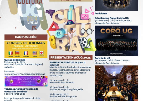 ¡Lista la programación de la agenda cultural UG 2024! 