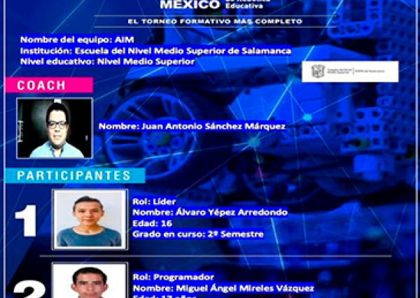 Estudiantes de la ENMS de Salamanca obtienen el segundo lugar en el Torneo Nacional de Robótica Educativa WER 2021  