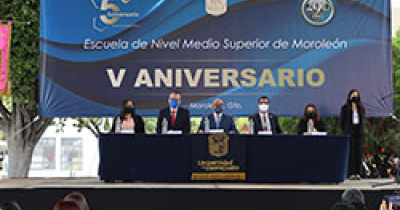 Celebran el 5º Aniversario de la Escuela de Nivel Medio Superior de Moroleón 