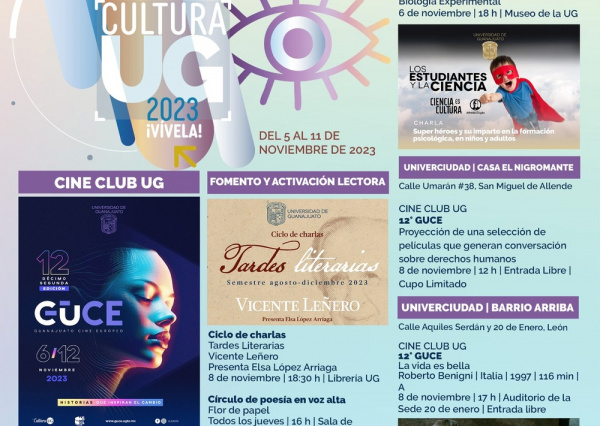 Agenda Cultural UG invita a participar en el 12° Festival de Cine Europeo en Guanajuato 
