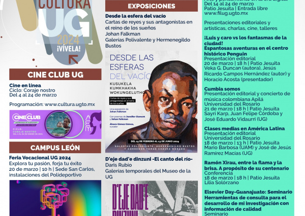 Arte, literatura, cine y talleres son la mezcla perfecta en la Agenda Cultural de la UG y la FILUG