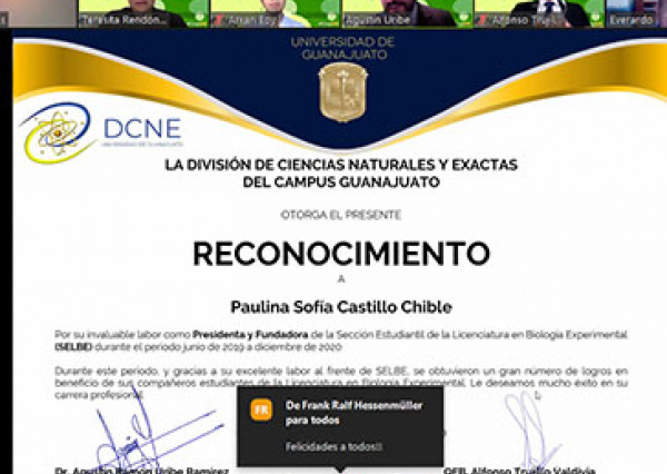 Renueva directiva SELBE de la División de Ciencias Naturales y Exactas de la UG  