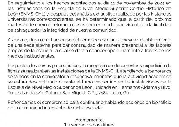 Comunicado Institucional