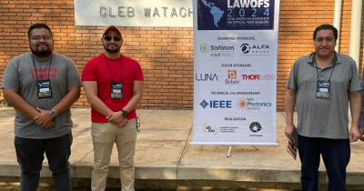 Estudiantes del Doctorado en Ciencias de la Ingeniería presentan en Brasil sus estudios de sensores de fibra óptica