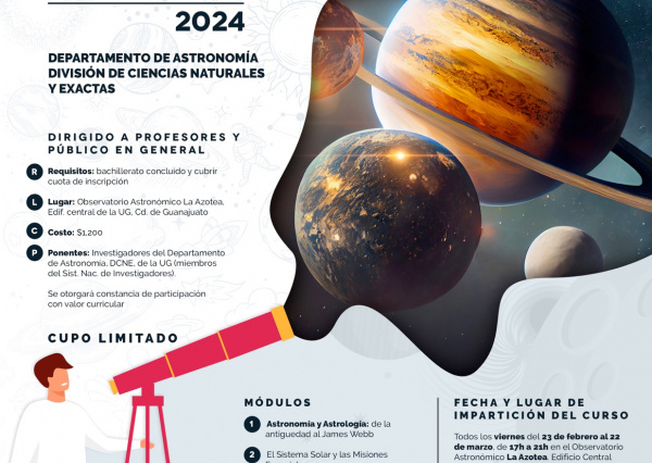 UG abre inscripciones al Curso de Astronomía, dirigido al público en general