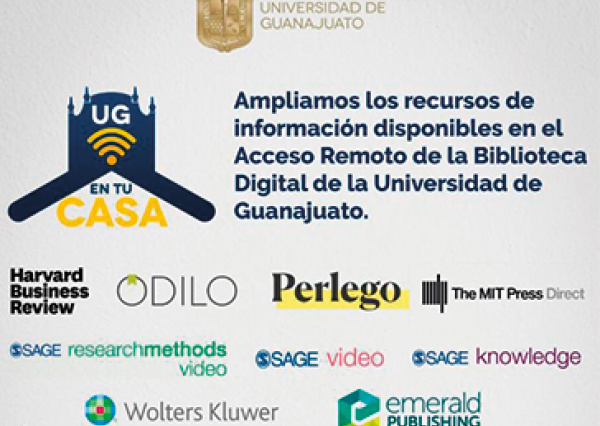 A través del sitio UG en tu casa, Universidad de Guanajuato amplía oferta de recursos académicos digitales de libre acceso para la comunidad universitaria  
